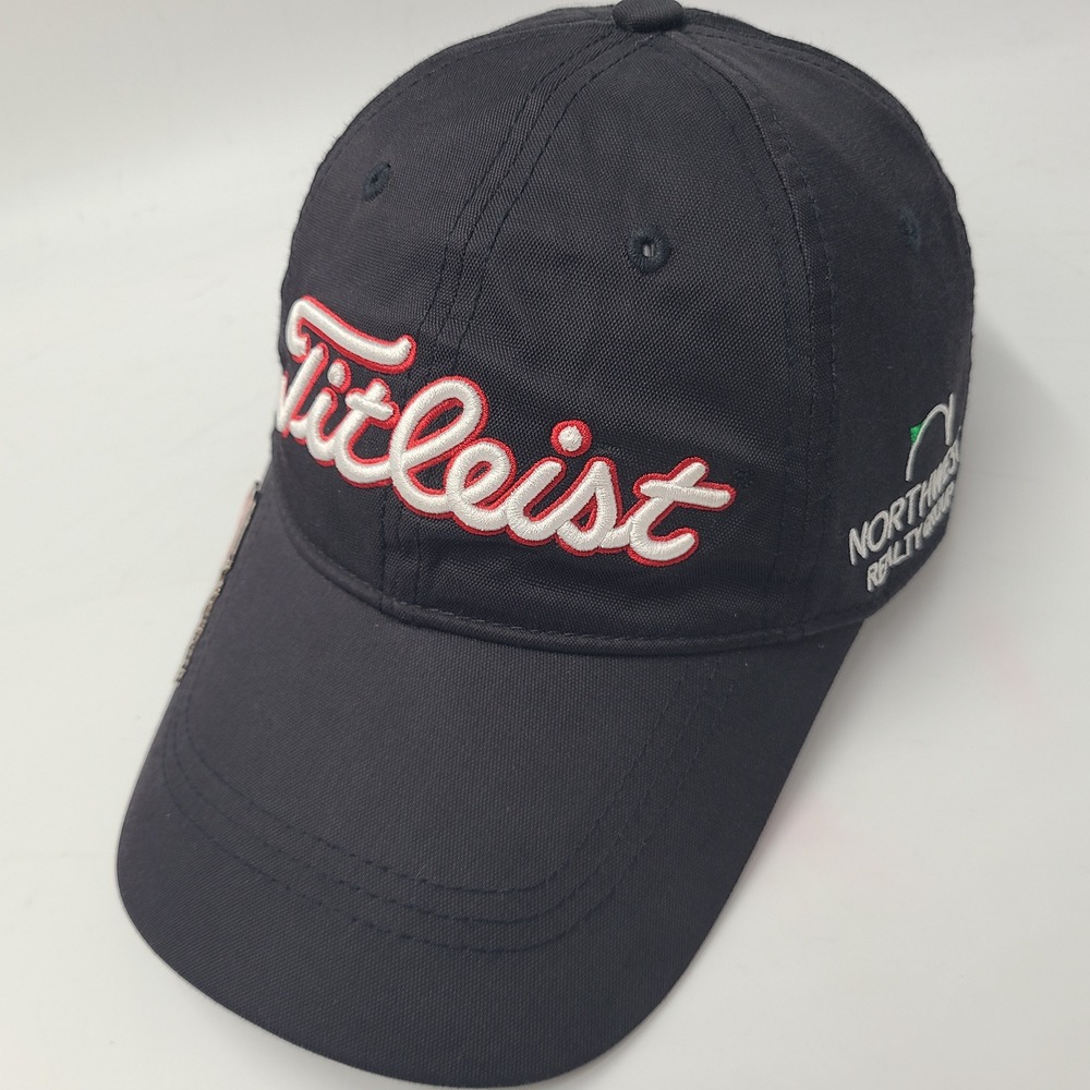 Titleist Hat Adjustable (Fits Small) Black Red White Golf Northwest Realty Group